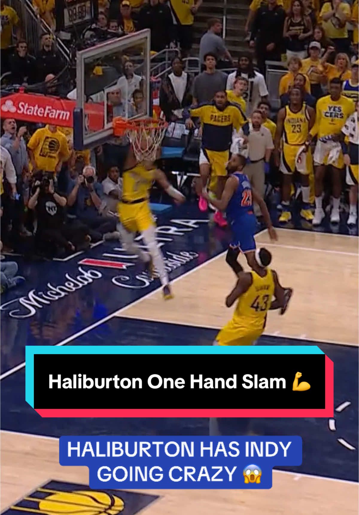 Haliburton huge one hand slam ‼️💪 @Pacers #NBA #Basketball #IndianaPacers #TyreseHaliburton 