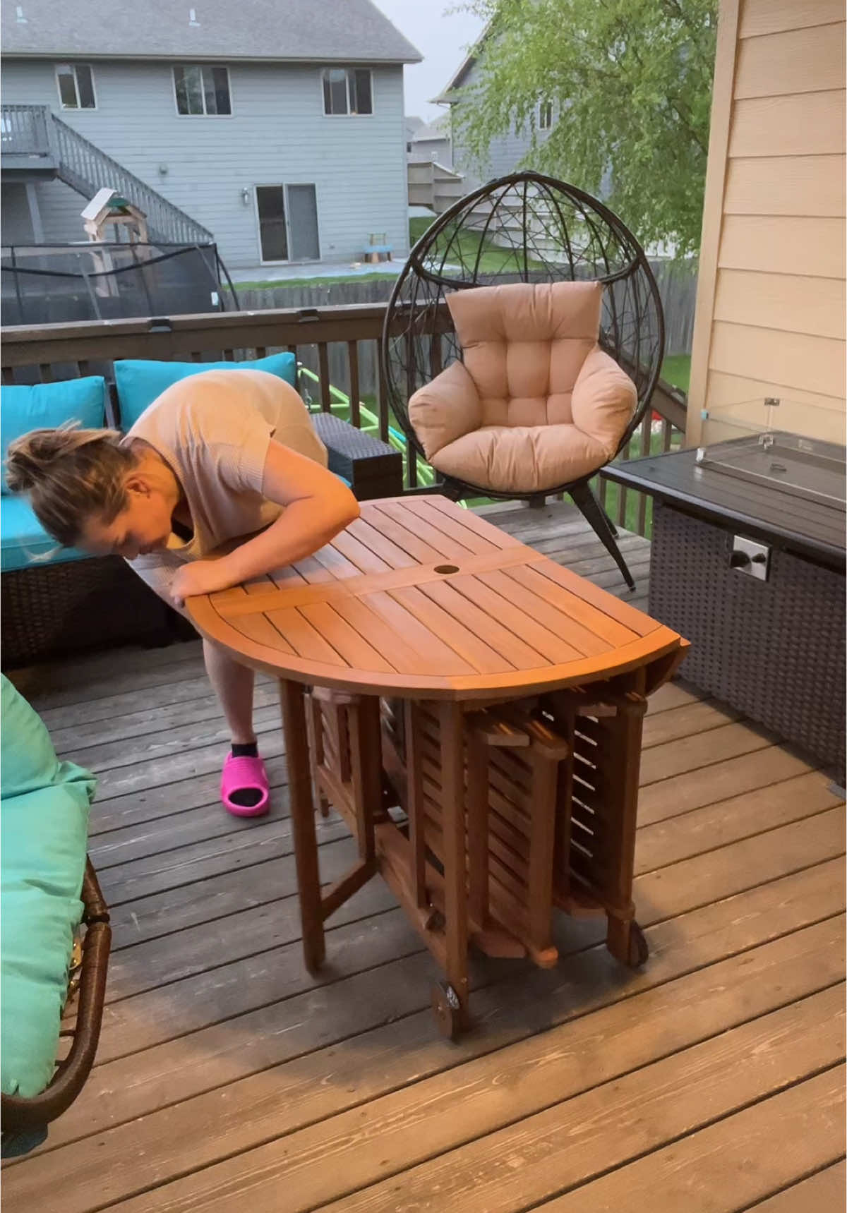Love love love how small and compact this is! #patioset #patio #patiodining #TTSThunderbolt #tiktokshopcreatorpicks #tiktoksummerturnup #outdoorfurniture 