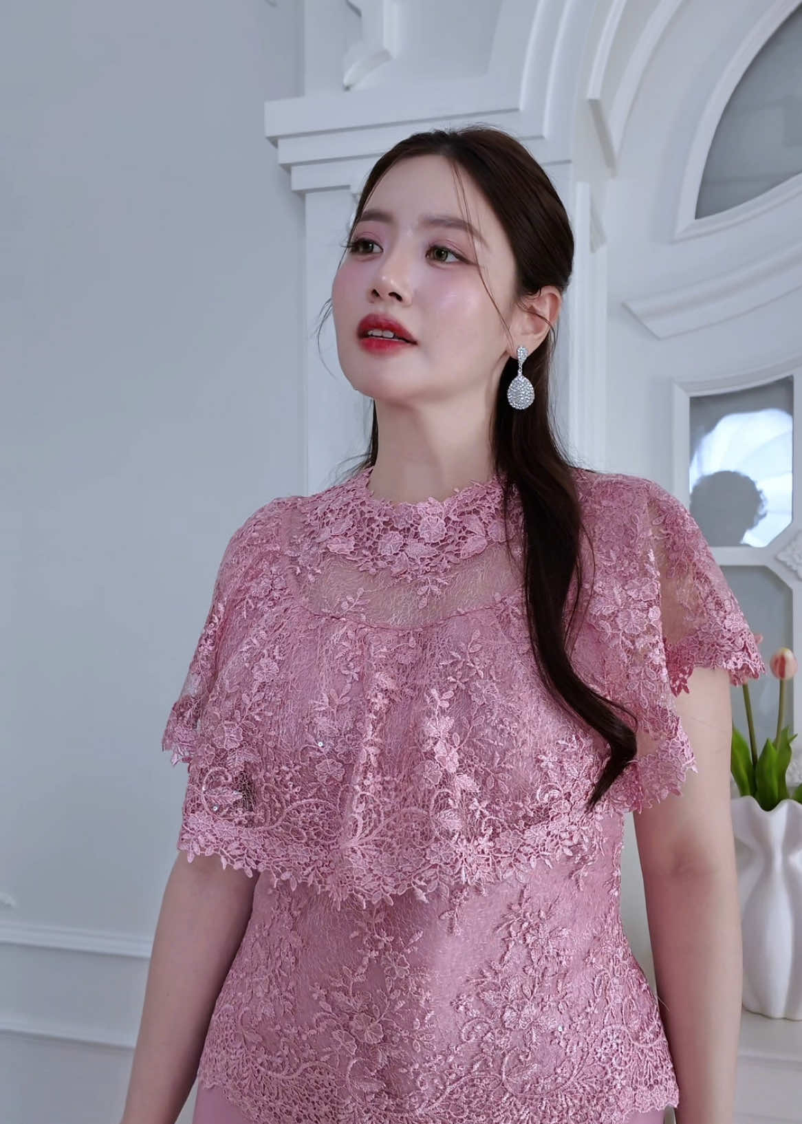 ใส่สวยที่สุดต้องรุ่นนี้ค่ะ 🌷 เดรสคลุมไหล่สวยหรูหรา หวานมาก นางแบบใส่ไซส์ XL สวยมาก🌸  #tiktokshop66สุขสันต์วันช้อป