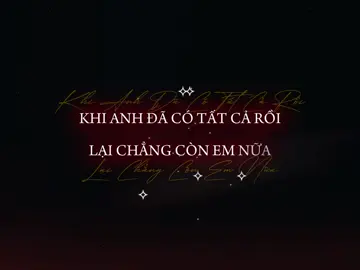 Khi anh đã có tất cả rồi lại chẳng còn em nữa… #nhachaymoingay #haoquang #heal_0210 