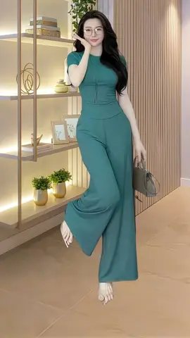 Set Đồ Nữ Quần Dài Ống Rộng Tôn Dáng, Đồ Bộ Thun Gân Áo Vạt Bầu Sang Chảnh S35 #thoitrangnu #xuhuong #viral #trending #thinhhanh #tiktokshop #setdosangchanh #setdonusangchanh #setdonuxinh 