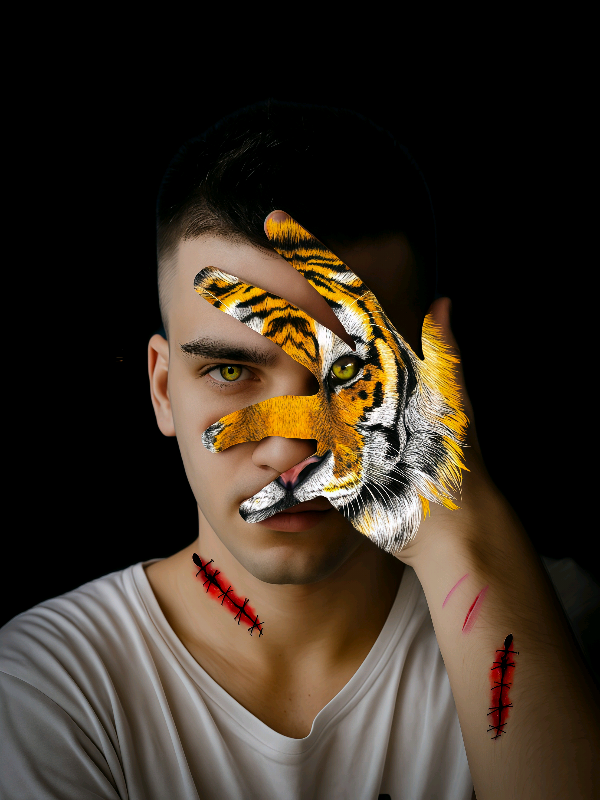 Tiger Face Photo Editing. (Support 2nd Account @KK Logos )#fyp #foryoupage #kkediting #khizerking #kklogos #kkgraphy #picsart #creativephotoediting #tutorial #2025 #whatsappdp #photoeditingtutorial #tigerface #tiger #wound 