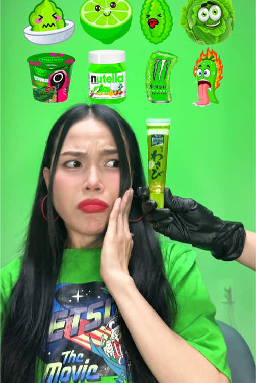 Random Green Food ASMR Mukbang 🤢help-me🤮 #mukbang #asmr #eating #foodtiktok #challenge #viral #food #eatwithtoby 