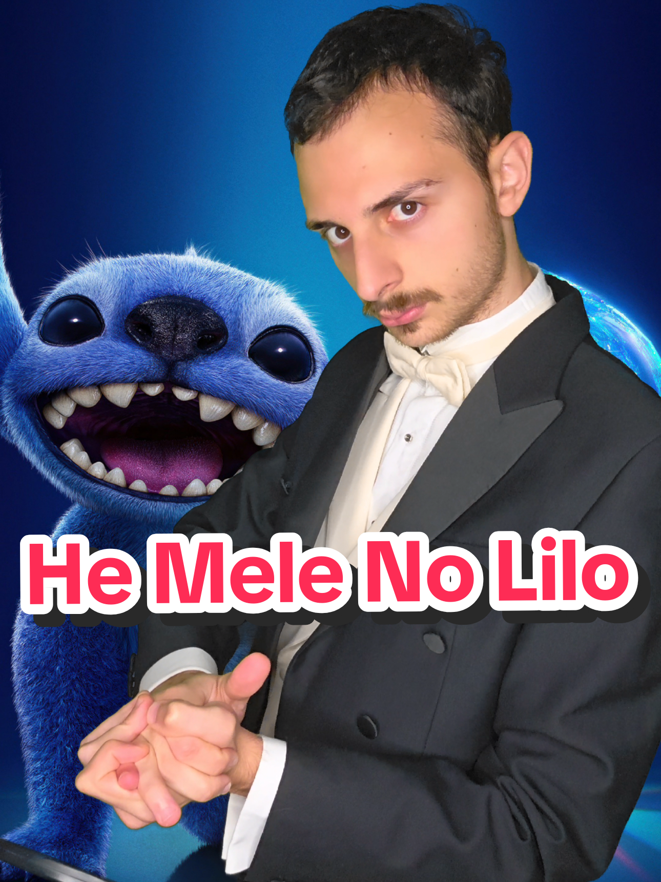 It wasn't easy keeping a straight face with Stitch! 💙🤝💨 #liloandstitch #hemelonolilo #hawaiian #meme @Disney Italia @Disney 