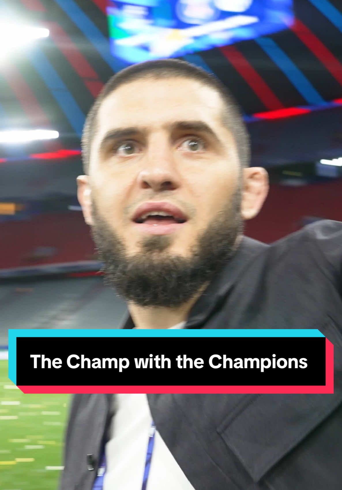 The Champ with the Champions 🏆 Islam Makhachev takes photos with the PSG fans after their UEFA Champions League victory in Munich ❤️ #UFC #mma #football #islammakhachev #championsleague #ucl 