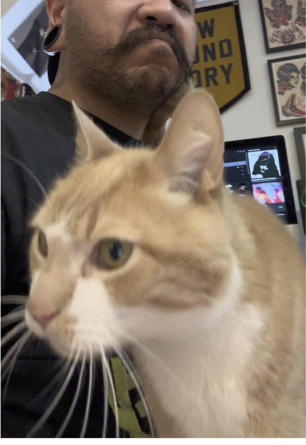 I thought we were having solid father son time…until he tried to unalive me!  #orangecatbehavior #catsoftiktok 