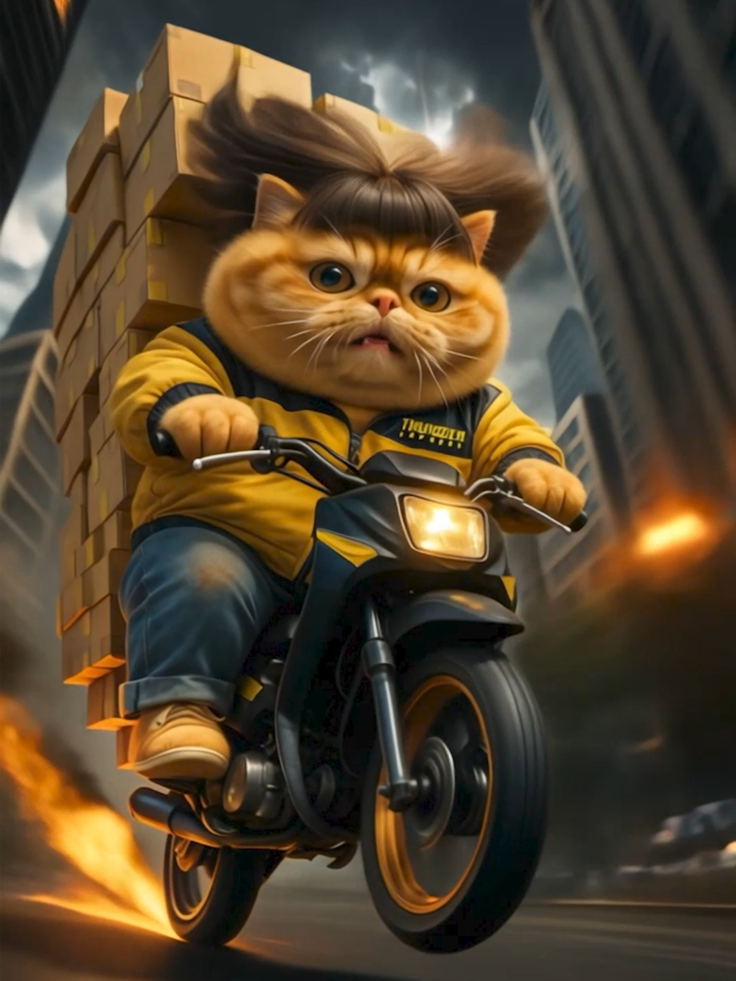 🏍️🐈‍⬛ทันเด้อส่งของ💛🔥⚡ 😽ส่งของขวัญได้น้า💝 🎁 Like it? Send a gift!🙏 🐱 #catlife #cutecat 😂 #Cat #funnycats 🎥 #Catsoftiktok #catvideo #แมวอ้วน #แมวส้ม  #trending #เทรนด์วันนี้tiktok #aigenerated #chatgpt #อ้วนอำอวย #Klingai #สงครามส่งด่วน #thunderexpress #netflix