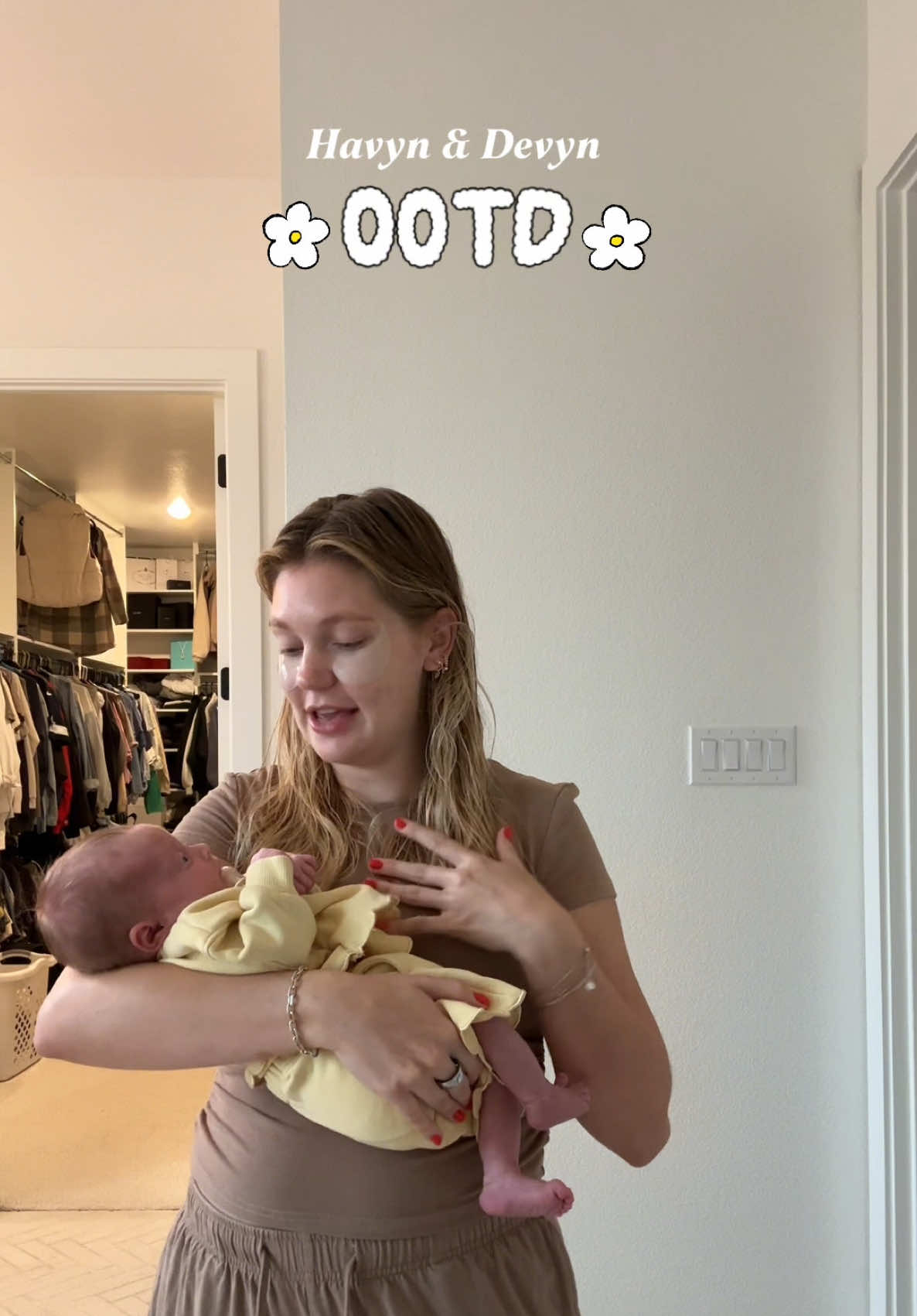 Matching set for my girl and I 🤍🌷 #postpartum #newbornbaby #newmom #braggnbaby #ftm #newnom #fyppostpartum #postpartumjourney #babyfever 