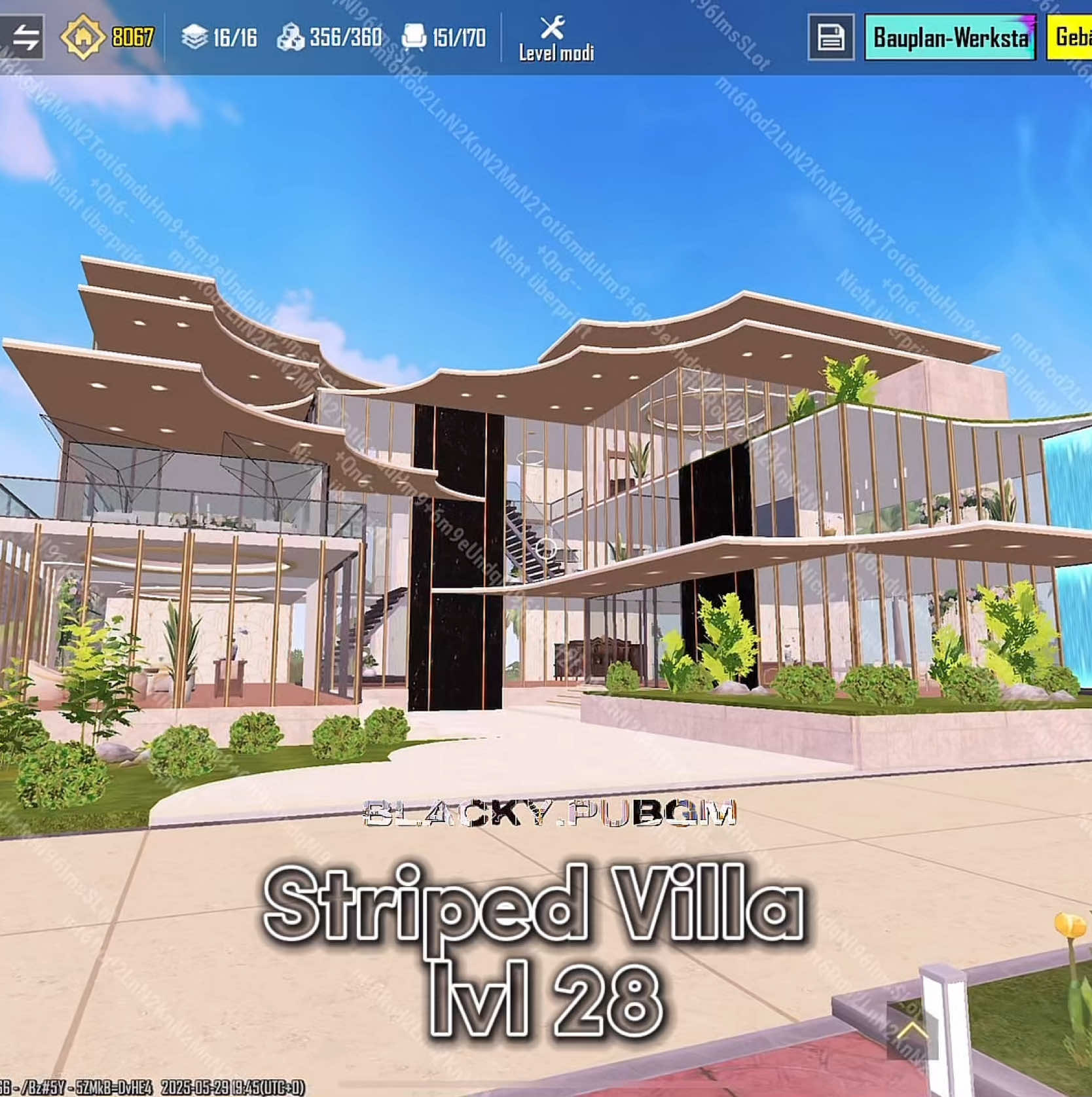 Striped Villa lvl 28 code: 20955936 #pubghome #pubgmobile #creative #code #homedesign #fyp #striped #inspiration #pubghouse #luxury 