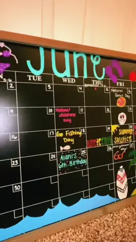 Hello June #junereset #newmonth #junechalkboardcalendar #chalkboardcalendar #calendar #junecalendar #chalkmarkers #chalkmarker 