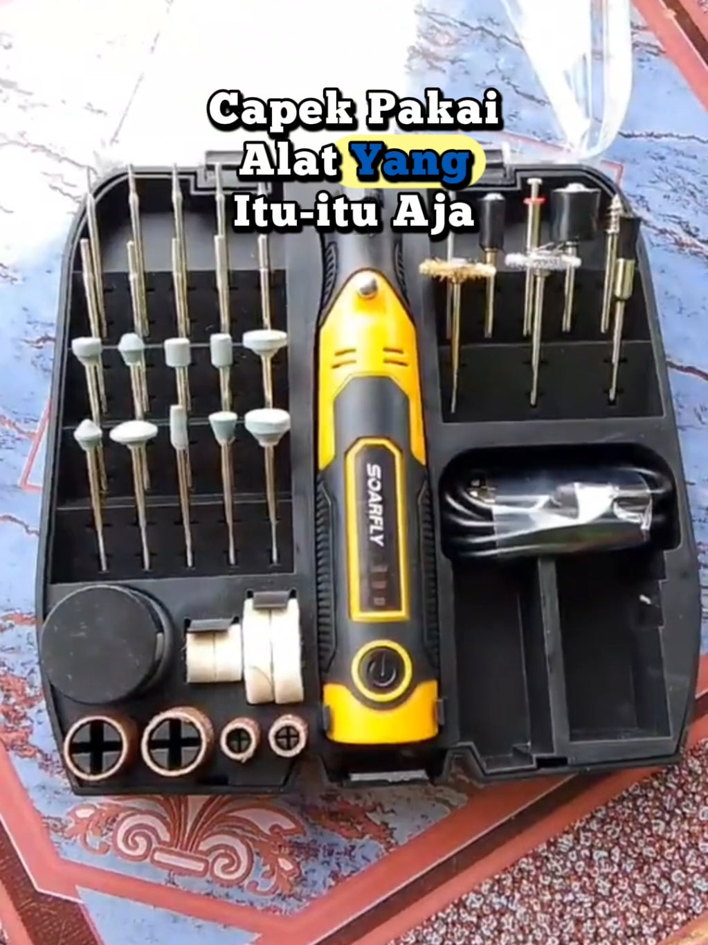 soarfly Bor Mini Grinder Set 57 pcs Penggiling Mini USB Isi Ulang Alat Rotary Mikro Pengukir Pena Penggiling Listrik Nirkabel Set Penggiling Aksesoris Baterai #bormini #borminigrinder #bor #foryou #fyp 