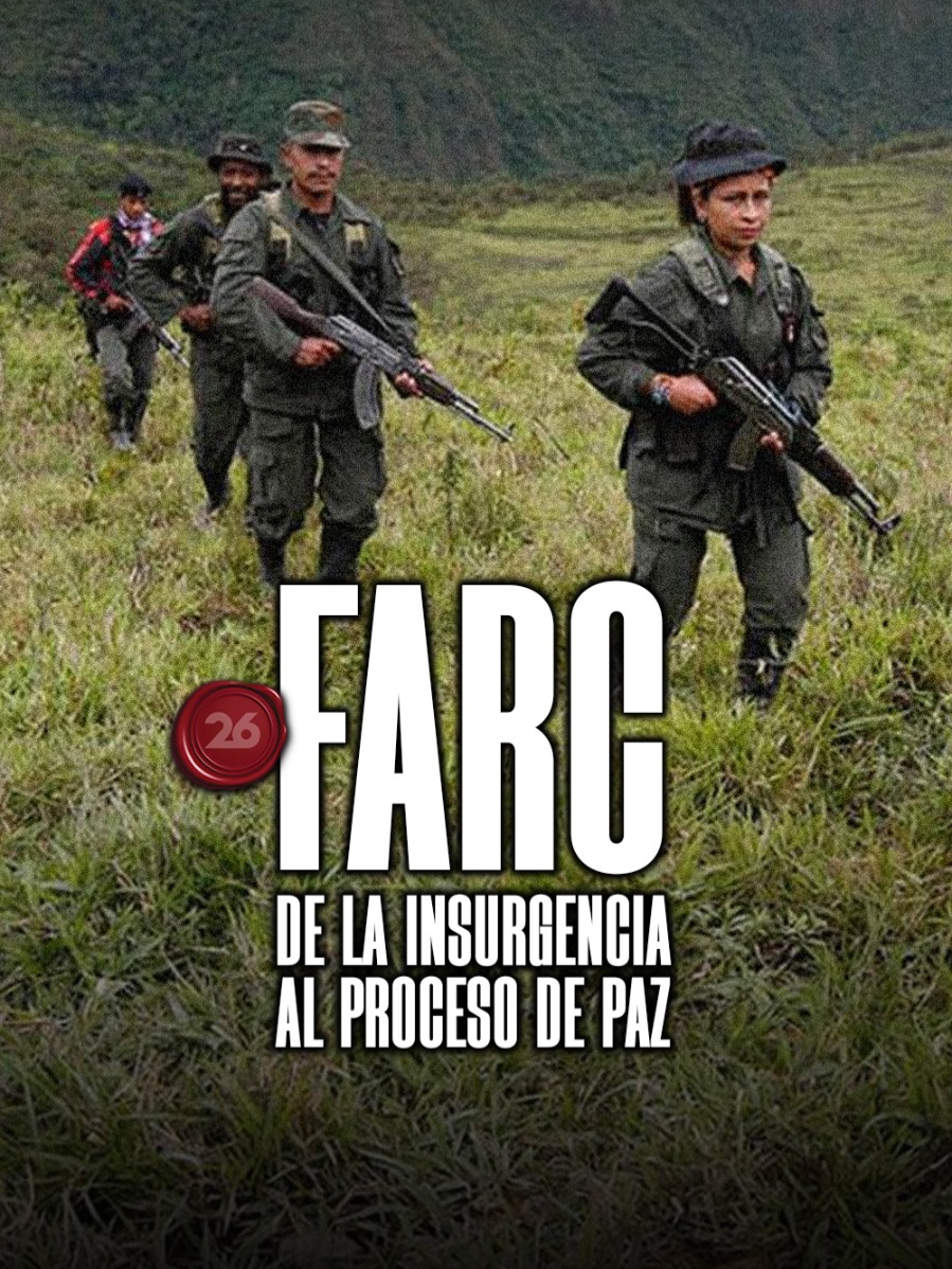 📖 #26Historia | FARC - De la insurgencia al proceso de paz  🪖 Las Fuerzas Armadas Revolucionarias de Colombia (FARC) fueron durante más de cinco décadas el grupo guerrillero más grande y antiguo de América Latina. Su historia está íntimamente ligada a los conflictos agrarios, políticos y sociales de Colombia, y representa uno de los capítulos más complejos y dolorosos de la historia reciente del país. 🔴 El futuro de Colombia sigue dependiendo de su capacidad para construir una sociedad más equitativa, donde las causas que dieron origen a la guerra nunca más se repitan. 🎙️ Un informe de @‌marcelo.garcia.escritor para Canal 26. 📹 Más informes en www.youtube.com/Canal26 #Canal26 #FARC #Colombia #guerrilla