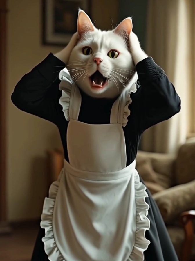 Mamá trabaja como sirvienta y roba comida para alimentar a sus gatitos - PARTE 2 #catoftiktok #catstory #gatostiktok #ai #catstories #kitten #meowflix 