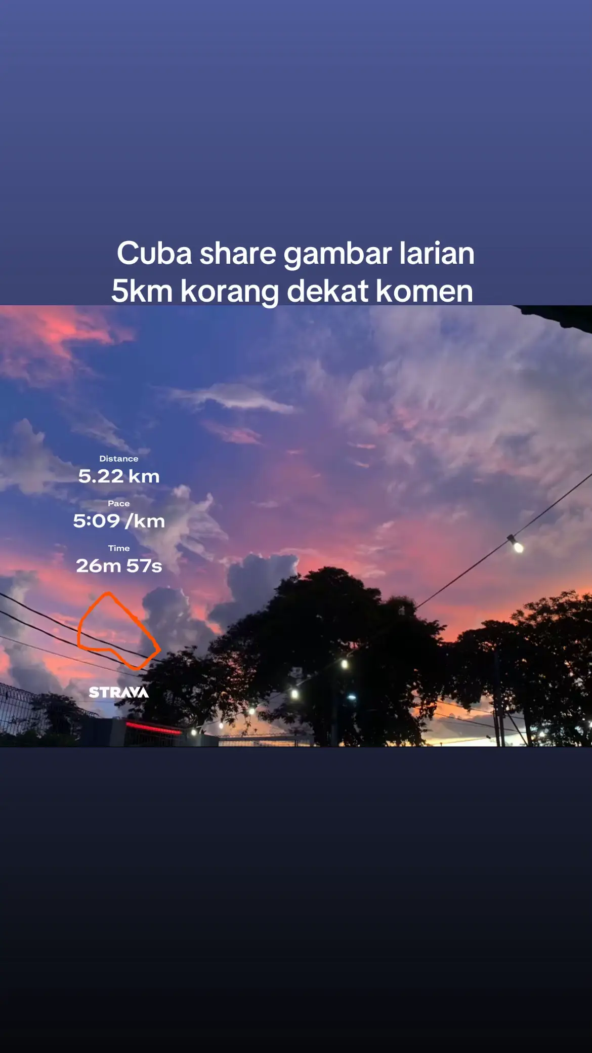 sekrng dah boleh letak gambar dekat komen 😚 #strava #Running #tanpacinta 