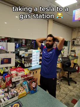 guess they don’t take gas 💔 #fyp #tesla #gasstation #prankvideo #funny #pov #viral #viralvideo #viraltiktok #fypシ #fypシ゚viral #foryoupageofficiall 