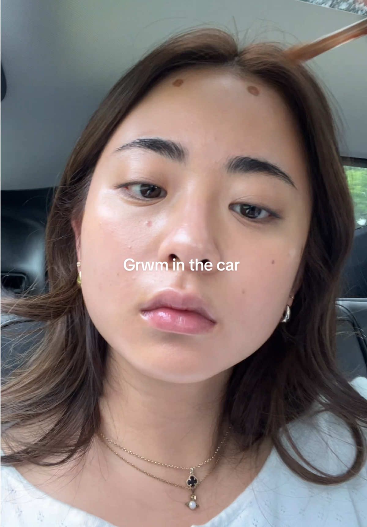Makeup in the car is so hard but it was needed #grwm 