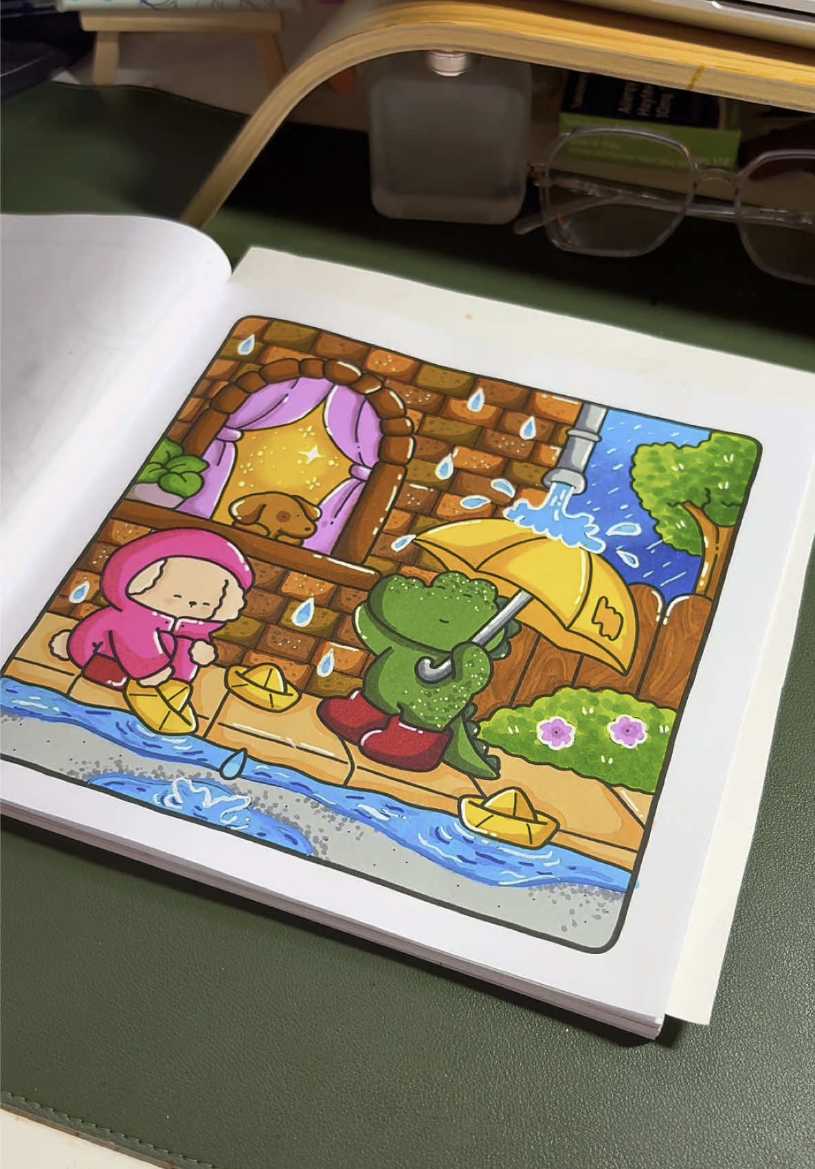 A very cute little cuddles page!! #colortok #coloring #colouring #colourtok #ohuhumarkers #littlecuddles #cocowyocoloringbook #paintmarkers #arrtxmarkers #ohuhumarkers 