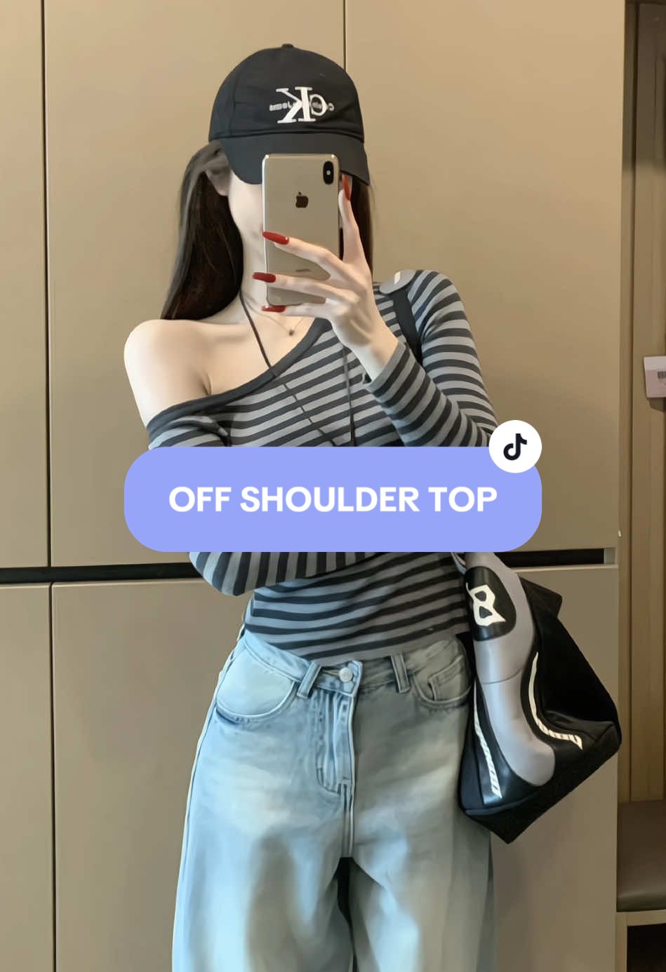 #offshouldertop #oneshoulder #oneshouldertop #shouldertop #topgaris #stripetop #koreantop #topstripe #zyxbca #videoviral #soundfyp #sponsored #fypdonggggggg 