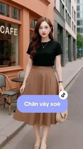 Chân váy xoè dài quốc dân. 2 màu đen và nâu #chanvay #chanvayxoe #chanvayxinh 
