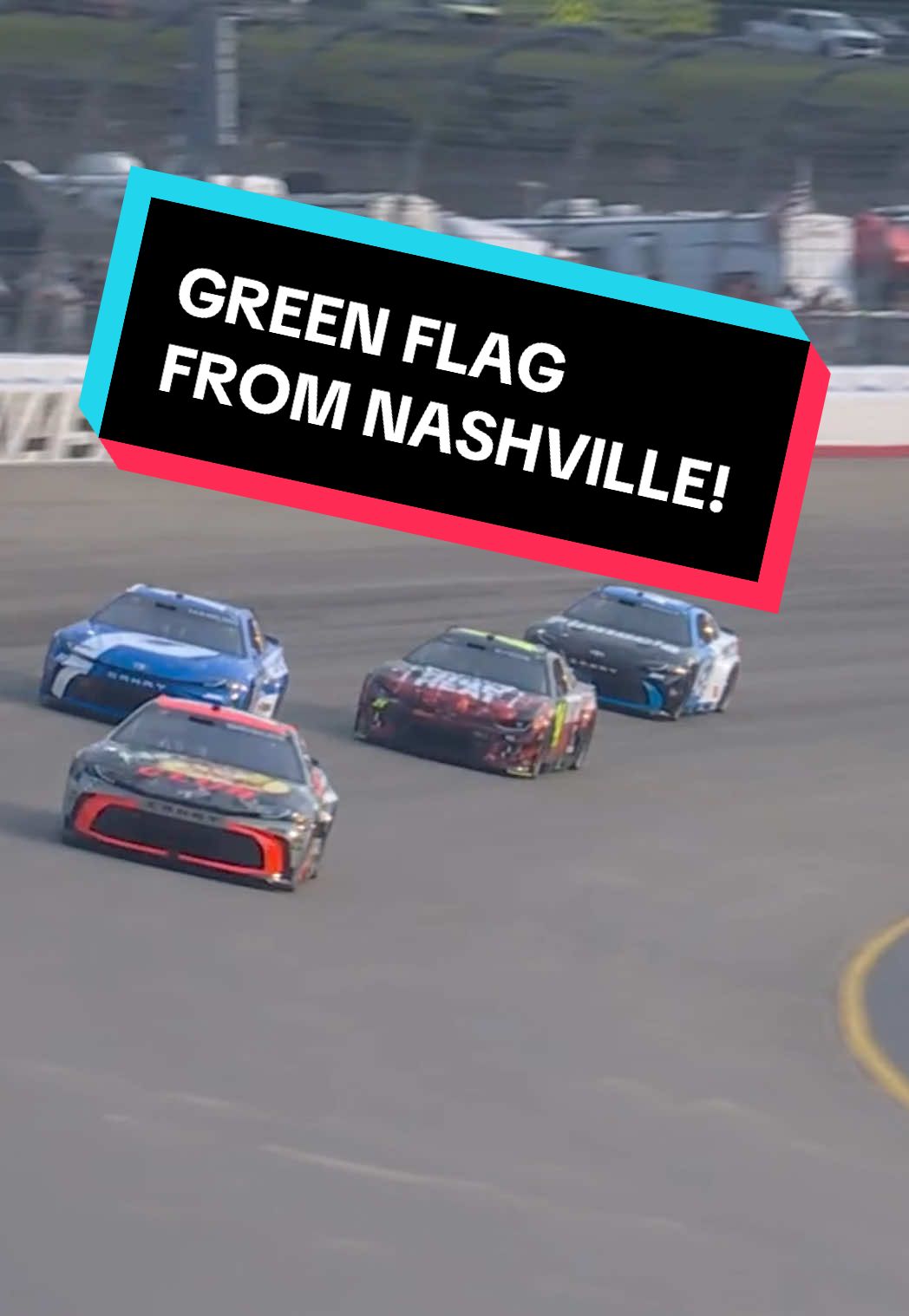 Who gets the 🎸? Green flag from @Nashville Superspeedway! #NASCAR