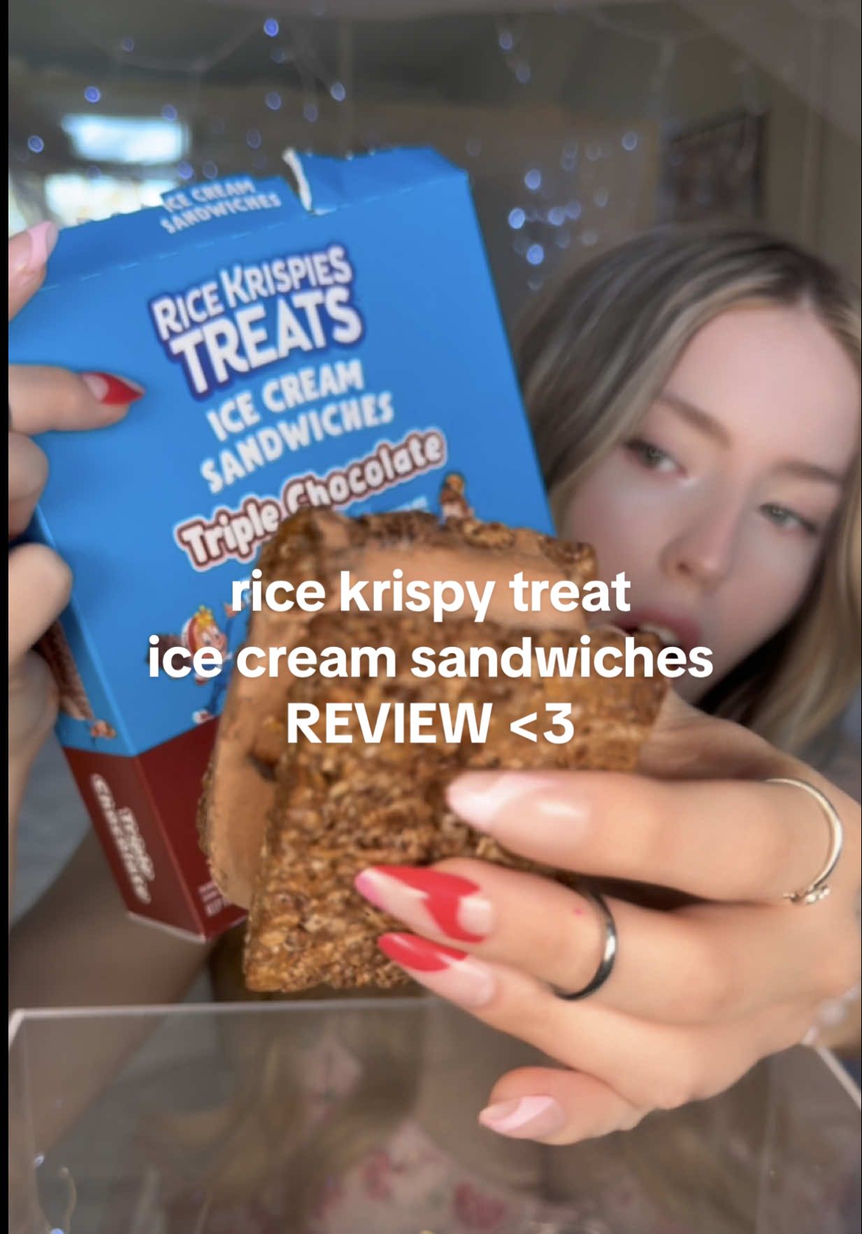 rice krispy treat ICE CREAM SANDWICHES?! 🍦🍓🍫 ft. @Dre here is my honest review & mukbang! #asmr #mukbang #ricekrispyicecream 