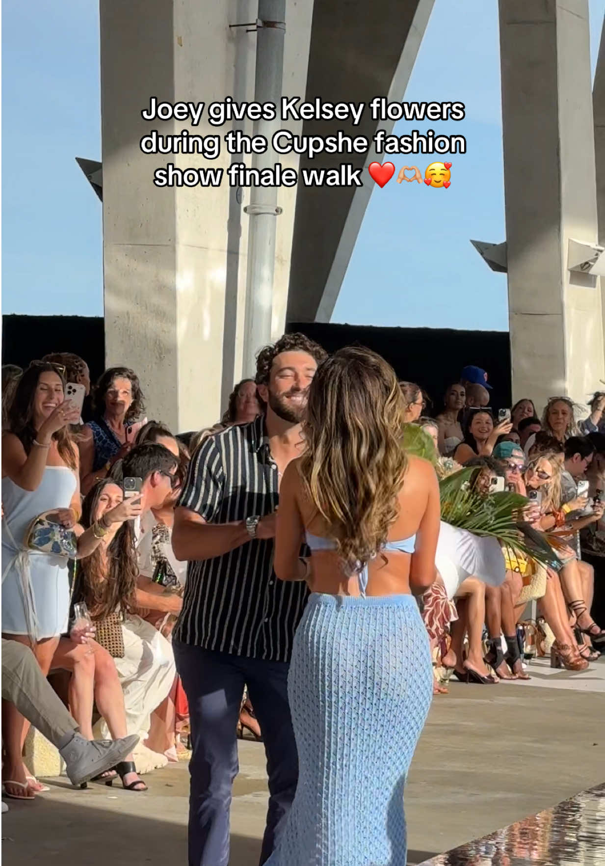 Absolutely adorable !!!! She slayed and he was the best cheerleader. #miamiswim #swimweek #cupshe #joeygraziadei #couplegoals 