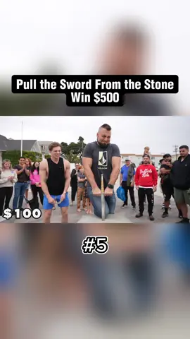Who will be strong enough to pull the magic sword from the stone? #brandon #William #Entertainment #challenges #gymer #bodybuilders #gym #health #hardworking #BrandonWilliam #armwrestling #arm #strength #magic 