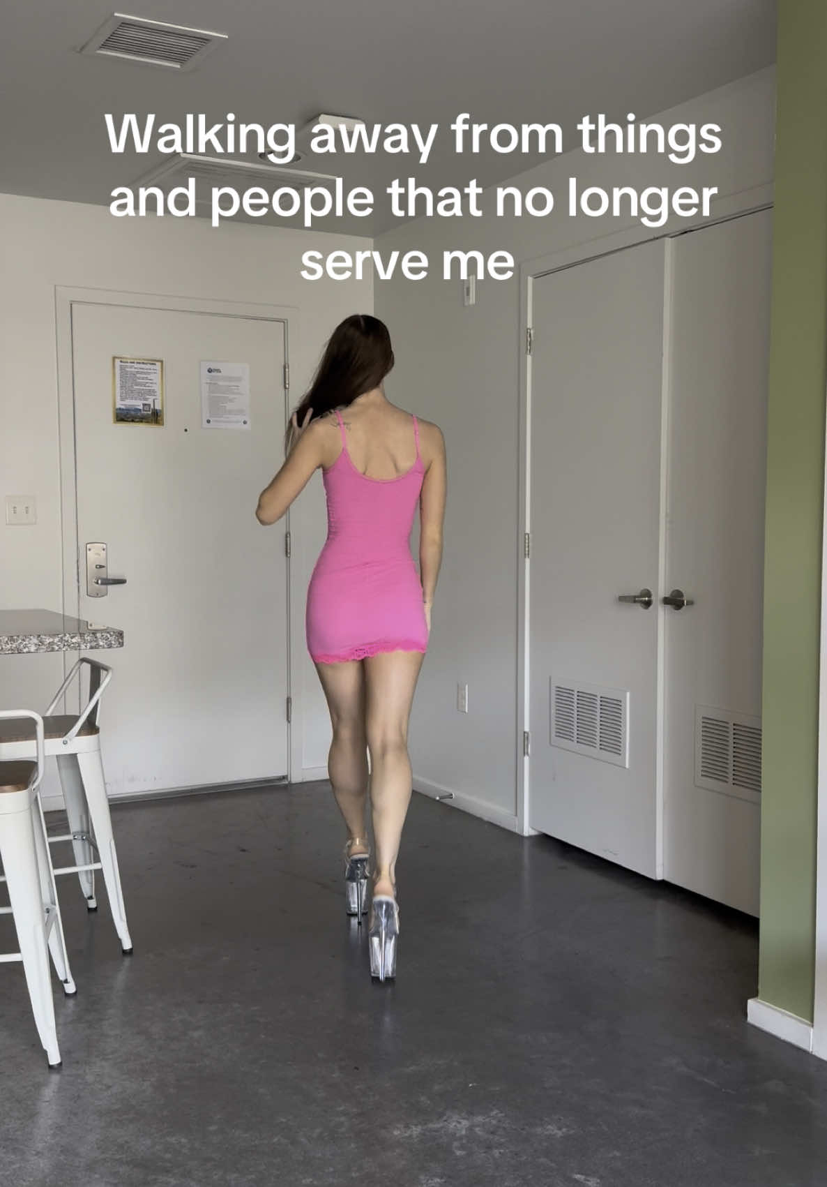 Restarting my life again.  #pinkdress #heels #petite #pale #redhead #redhair #body #fit #Fitness #skims #minidress #fakebody #im21tiktok #pleasers 