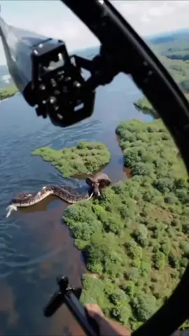 Giant snake takes on elephant #massivesnake #python #anaconda #rivermonsters #nature #animalplanet #fyp #river #amazonriver #creepy #foryoupage 
