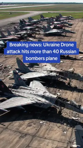 Ukraine claims to have hits more than 40 Russian bombers plane in a drone attack in what has been described as the worst day in the history of the Russian air force.  #breakingnews #fyp #droneattack #foryoupage❤️❤️ #foryoupage #news @#foryou 