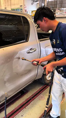 Repairing dents and cracks in doors using a puller#carrepair 