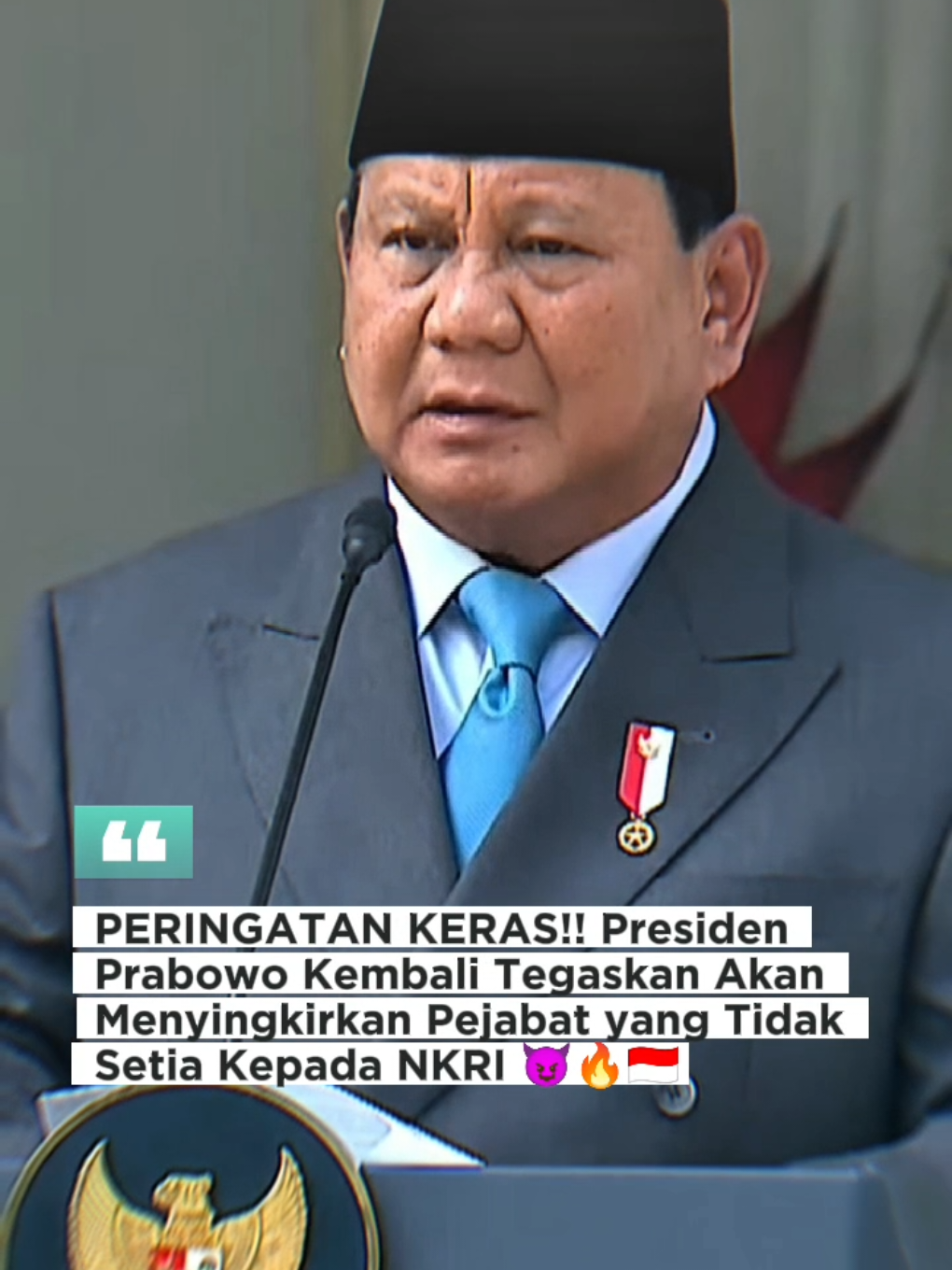 Presiden Prabowo tidak takut siapapun!!! Demi NKRI harga mati 😈🇮🇩🔥👊 #prabowosubianto #presidenprabowo #pejabatnegara #pejabatviral #kabinetmerahputih #merahputih #harilahirpancasila #nkri #prabowopapadunia #presidenkhatulistiwa #bersamapresiden #viralditiktok #fypviralシ #fyp 