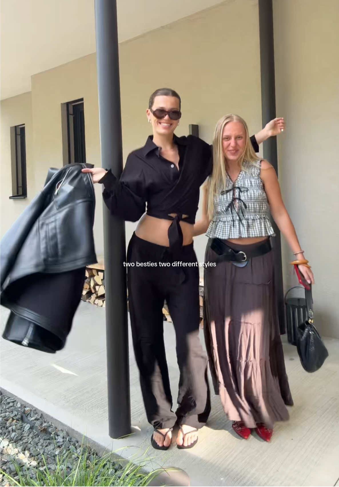 bestie fitcheck🫶🏼🫶🏼 @ophelievita #styletips #styleinspo #fy #tallgirlcheck #bestiegoals #traveltok #SummerFashion #summeroutfit 