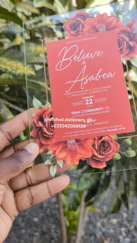 Loving these vibrant colours on this acrylic invitation.. ENQUIRIES: +233542000134 #weddinginvitation #invitation 