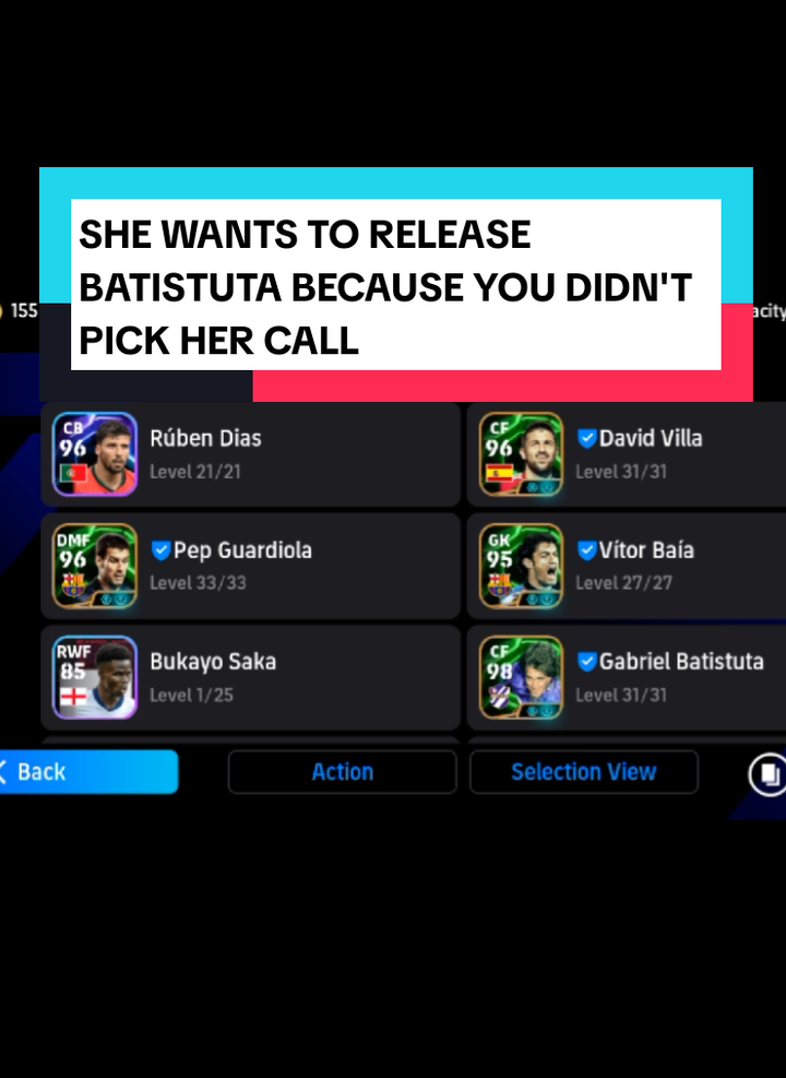 When She wants to release BATISTUTA because you didn't pick her call🤣🤣🤣 #efootball #fyp #efootball2025 #foryoupage #girlfriend 