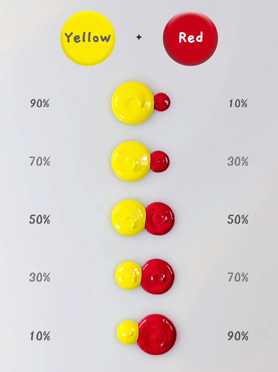 Yellow + Red Color Mixing Shades 😍🎨  #colormixing #paintmixing #painting #art #artvideo #colors #asmr #satisfying 