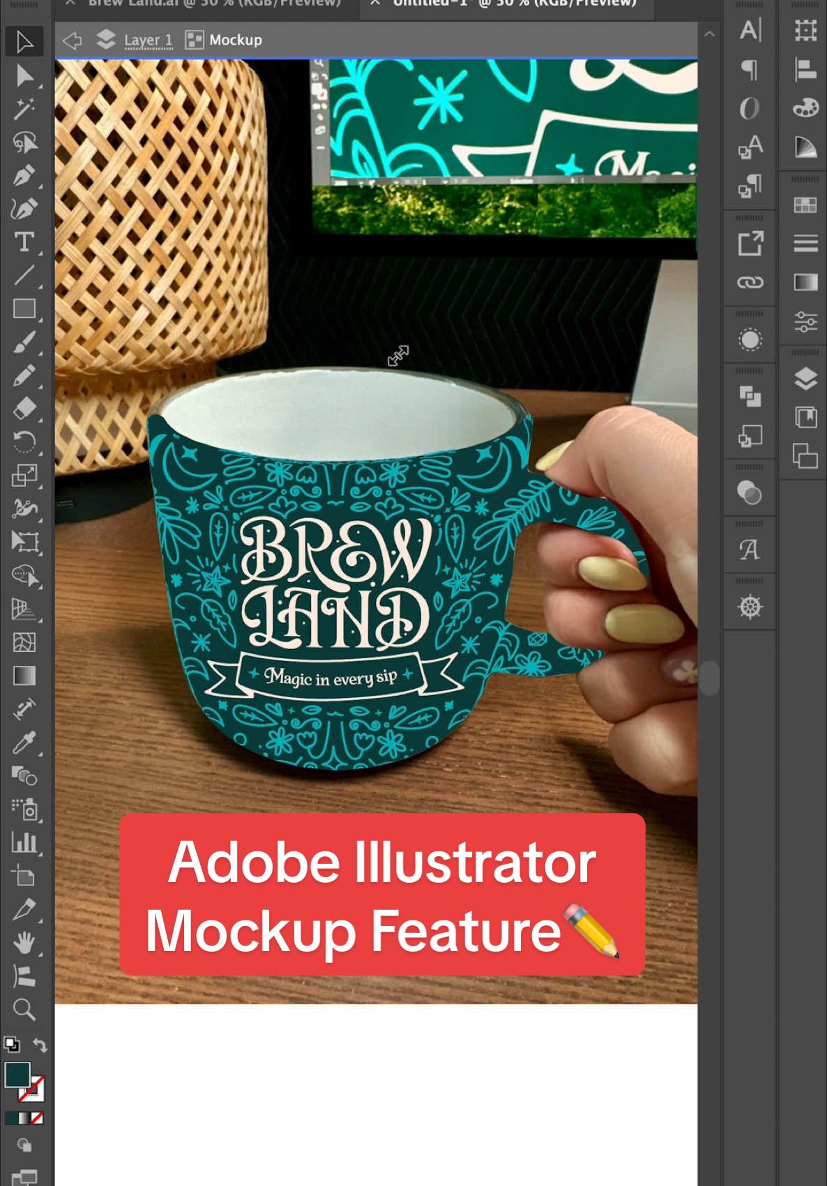 Me vs My Deadline 😅 The fact you can create your own Mockup inside Adobe Illustrator blows my mind! Have you tried this Mockup feature out yet? #AdobePartner @Adobe Design 