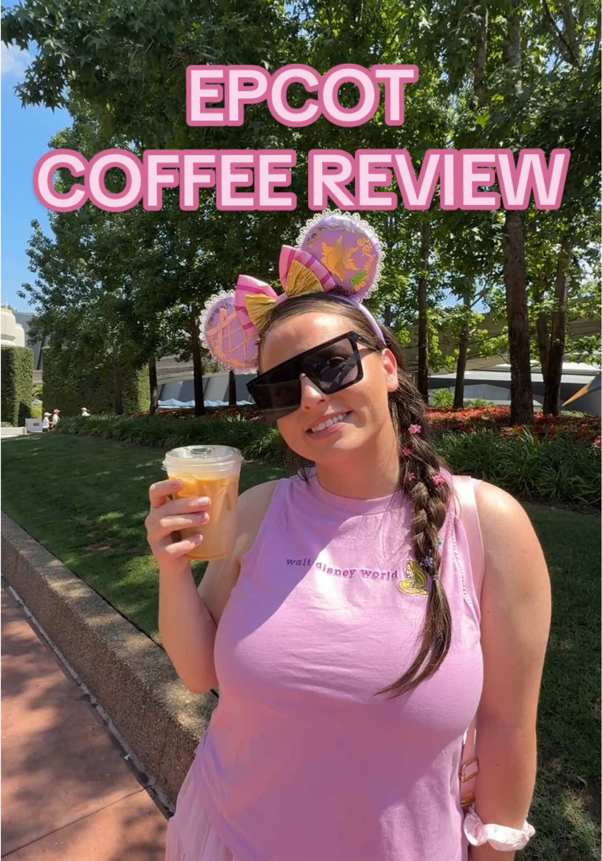 trying the iced banana pistachio latte at epcot 🍌☕️🌼 enjoying the last day of Flower & Garden! 