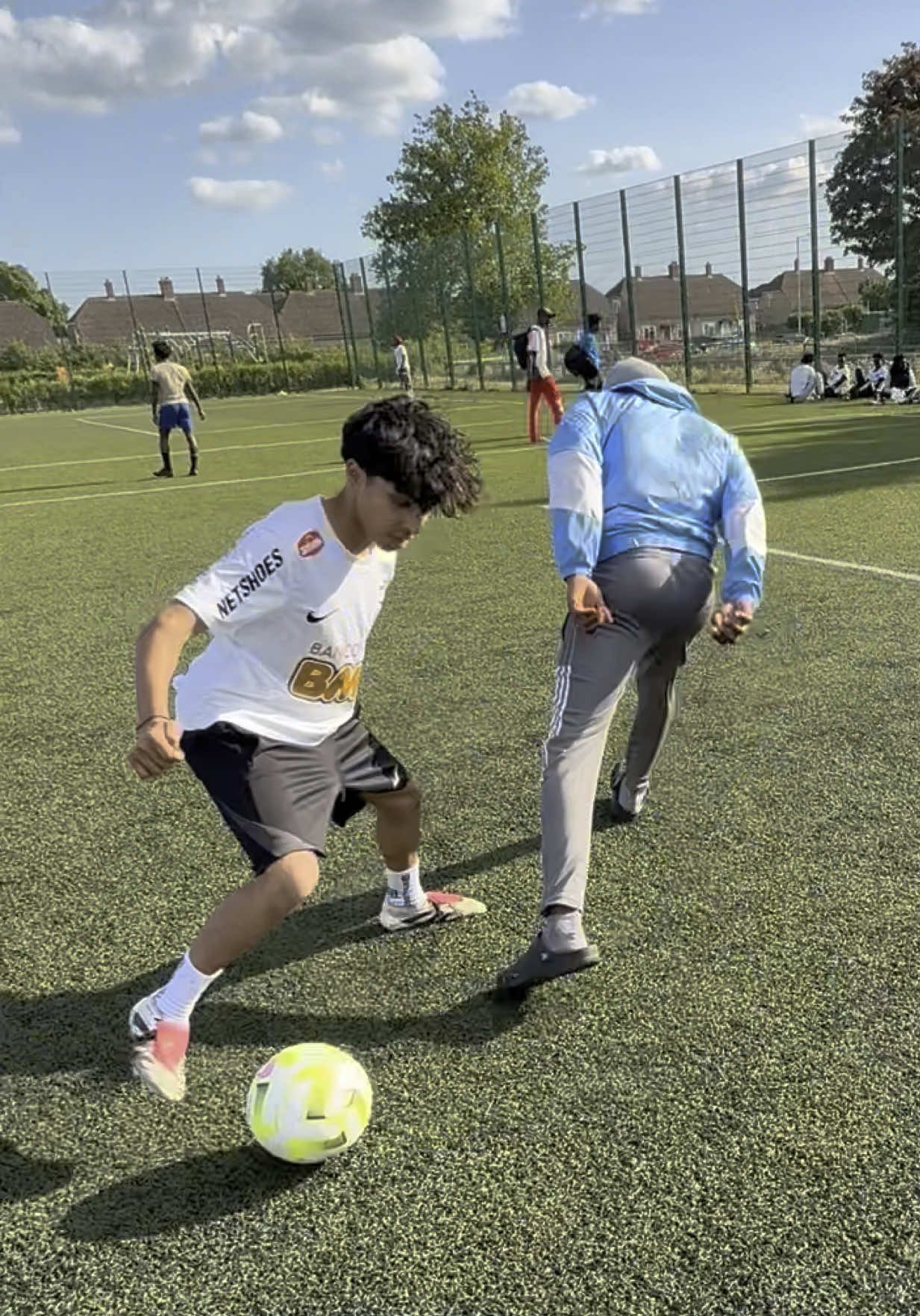 Bro got cooked! 🤣  #footballtiktok #footballskils #1v1football #viralfootball #skilltutorial #jogabonito #panna #neymar #football #skills #viral #fyp #futsal #flairfootball 