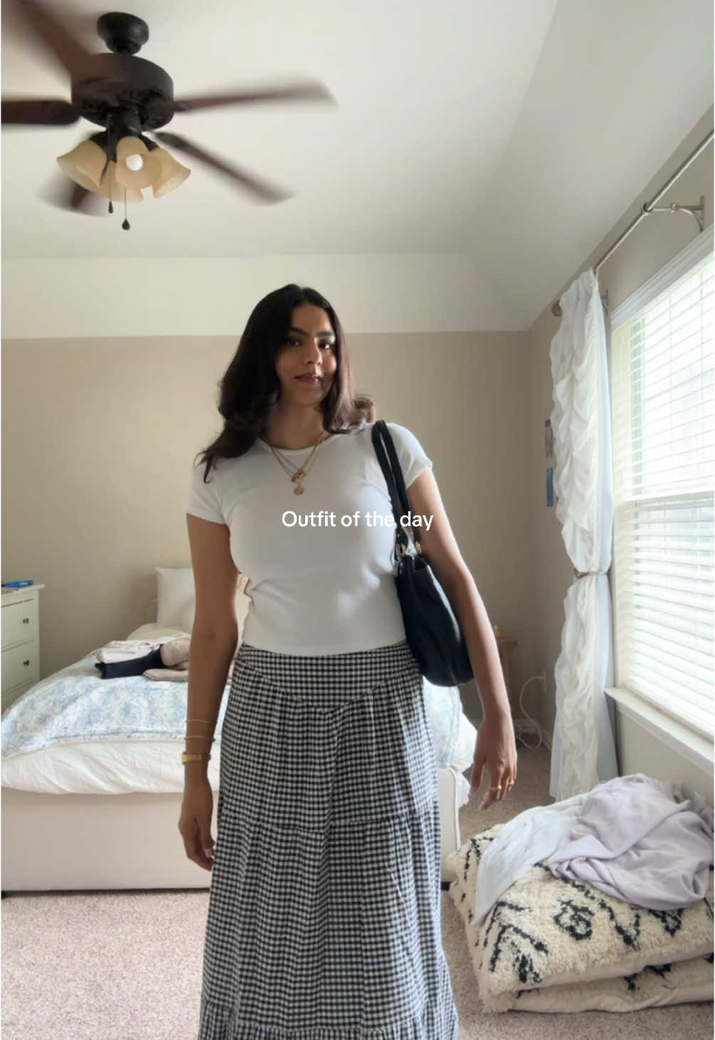 got this skirt for like $12 😁 #OOTD #outfitoftheday #outfitinspo #modestfashion #modestoutfits #gingham #brandymelville #fyp 