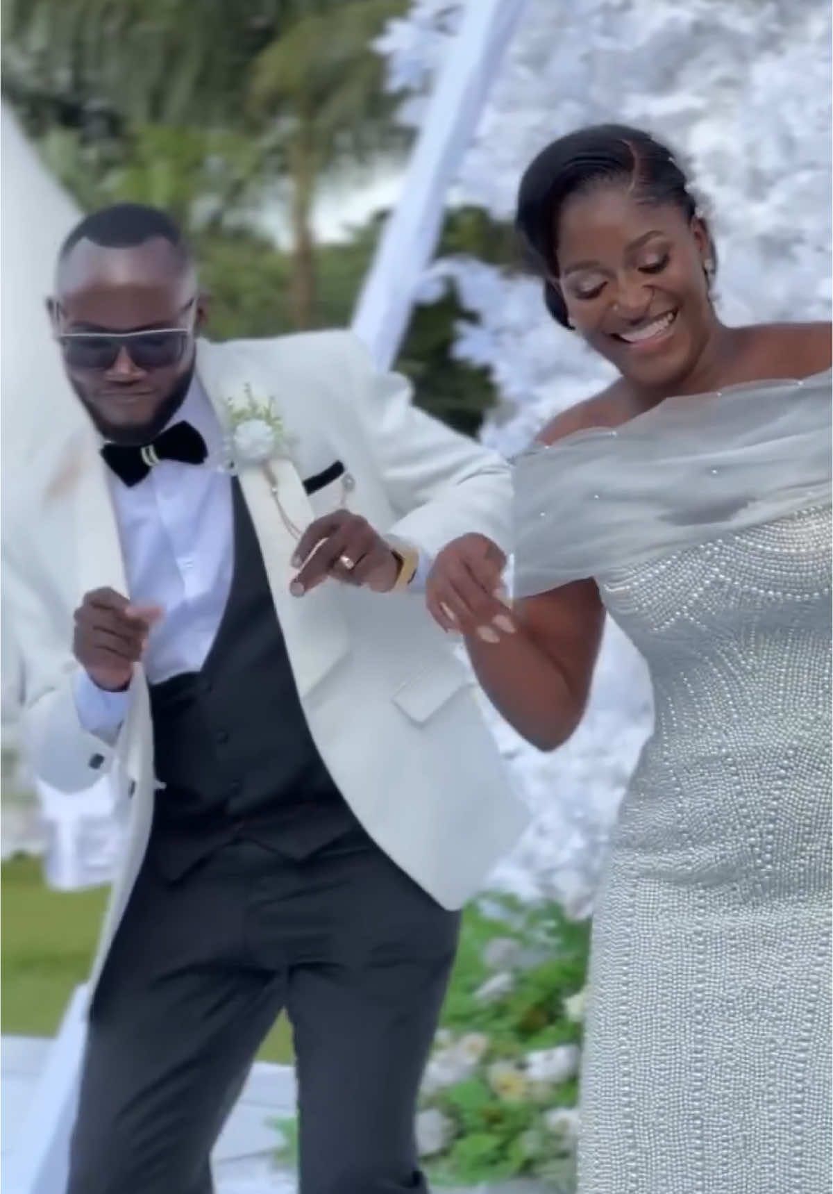 Our beautiful bride Steshire Dancing into forever with the love of her life  Stunning in a Fashion Episode Gown Suit. @bespoke  Decor @Aiconic decor  Planned by Bakeit #weddingtiktok #weddingday #weddingprep #weddingdress #weddinginspiration #weddinginspo #weddingvibes #weddingplanner #bride #bridetobe #fypシ゚ #fyppppppppppppppppppppppp 