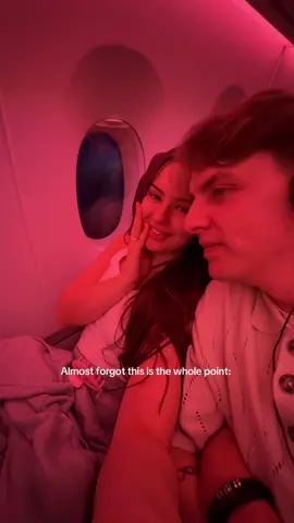 Window seat, my choice of movie, legs on the seat, flying to somewhere we’ve never been before. THIS is my love language😭♥️ #longhaulflight #travel #couple #airplane #boyfriend #lovelanguage 