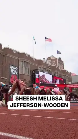 #melissajeffersonwooden during the @Grand Slam Track in Philly this weekend put on the jets 🏃🏾‍♀️💨💨 🎥: @NBC Olympics & Paralympics 