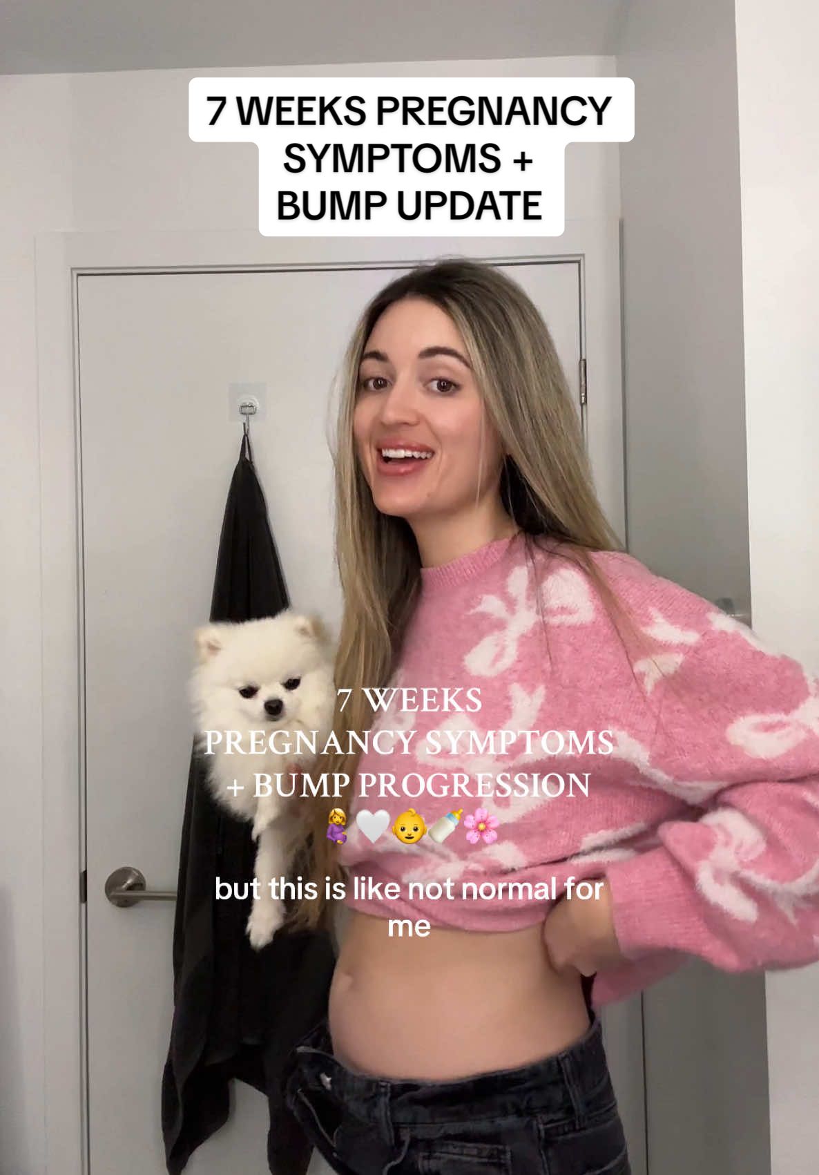 7 weeks PREGNANCY symptoms and bump progression update! Is this amount of bloating normal? 🤰🍼🤍🤷‍♀️ #pregnancy #firsttimemom #pregnant #mamatobe #firstbaby #babycomingsoon #momtok #pregnancyjourney #pregnancyupdate #symptoms #pregnancysymptoms #pregnancybump 