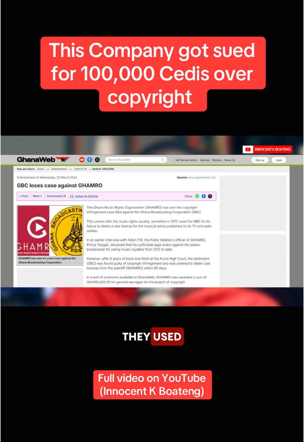 Replying to @Maapeedidthis | Brand Designer Part 7: This Company got sued for 100,000 Cedis over copyright, don’t make such a mistake. . . . . #copyright #copyrightinfringement #copyrightinfrigementnotintended #copyrightfree #graphicdesign #graphicdesigner #graphicdesigners #graphicdesigntips #sirinnocent #innocentkboateng 