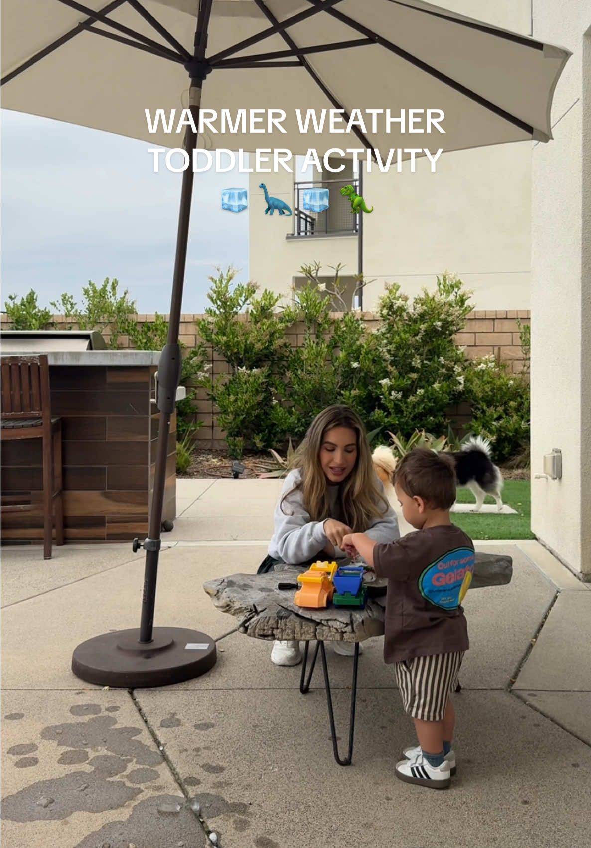 Trying out some Pinterest toddler activities 🦖 🧊  #toddleractivities #toddlermom #momlife #MomsofTikTok #toddlertok #momlife 