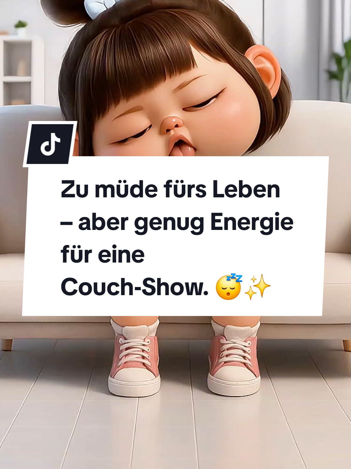Fix und fertig auf der Couch… aber dann kommt plötzlich das Tanzmonster raus. 😂🛋️💃 #cartoongirl #tanzflash #couchlife #funnyshort #kigeneriert #4kvideo #aigenerated #kyberai #klingvideo #3danimation #handherz #grimmassen #ki #kigeneriert #4you #fyy #4k #2025 