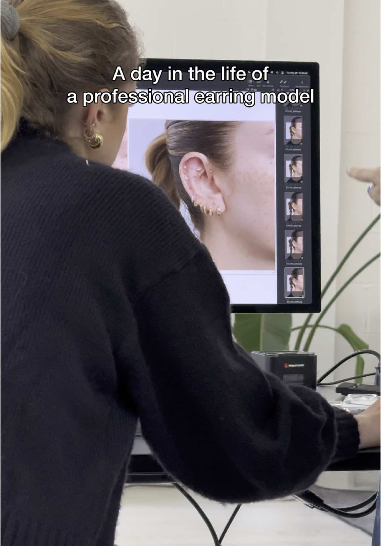 I’ve never been in Vogue but I (my ear) have been on billboards in NYC and displays in major shopping malls 😇 such a fun day shooting with @Studs👂Ear piercing & earrings — stay tuned for the ✨ final product ✨ #studs #earring #earrings #earringstyle #earringstack #piercing #piercings #piercingtok #piercingsoftiktok #earringmodel #earmodel #model #nyc #photoshoot #adayinmylife #fyp 