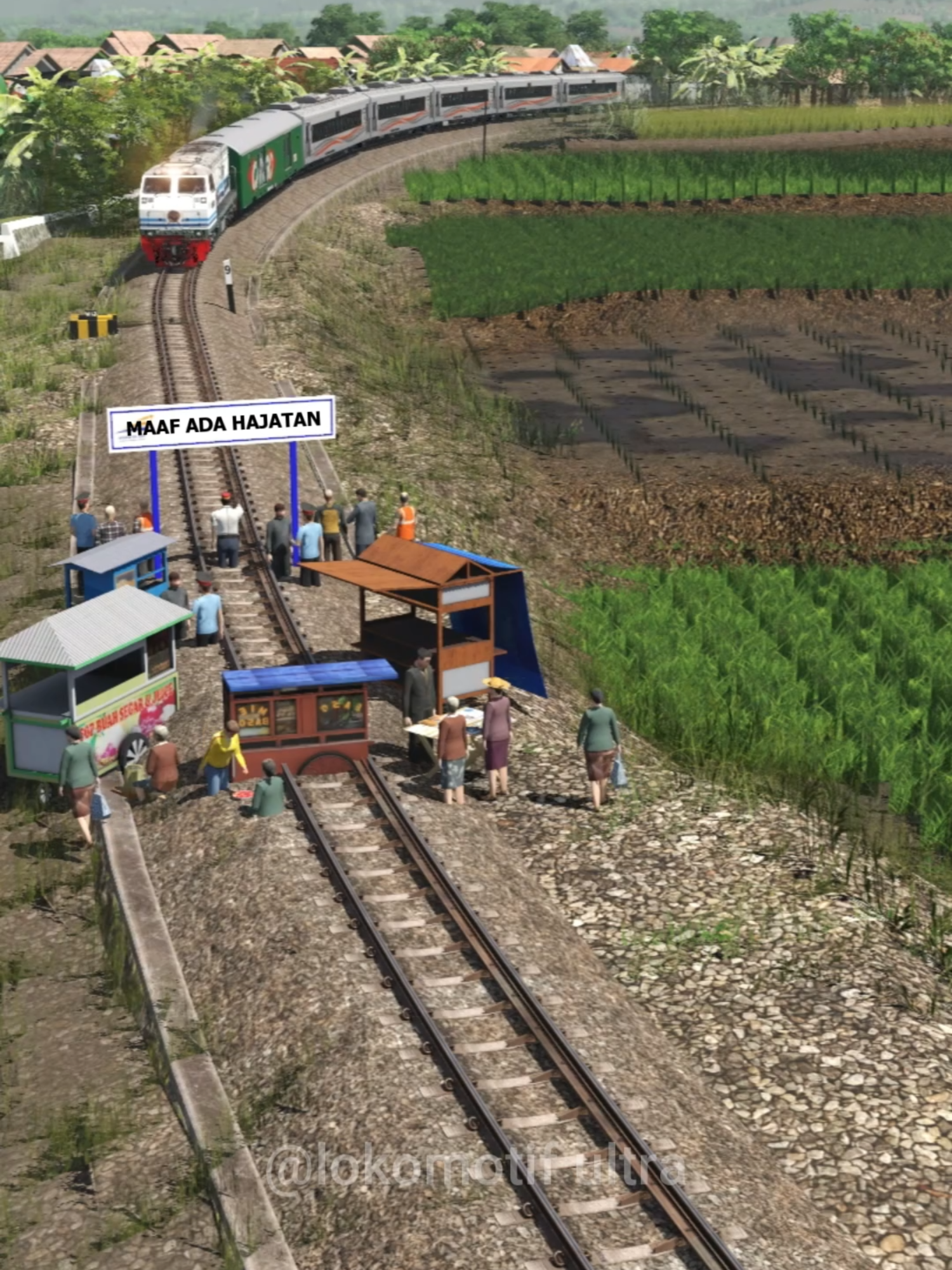 Kereta Api Panjang Putar Balik Ada Hajatan#keretaapi #train #railway #railroad #trainsimulator #indianrailway #kai