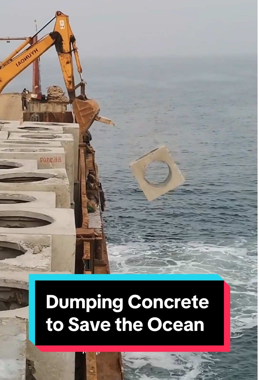 Why We’re Dumping Concrete into the Ocean. #artificialreef #sustainablefuture #usa #usa🇺🇸 #usa_tiktok #usatiktok 